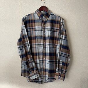 Van Heusen Men’s Button Up Shirt Plaid Long Sleeve Size Medium 15-15 1/2